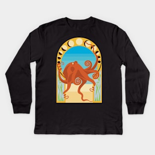 Octopus Art Nouveau Kids Long Sleeve T-Shirt